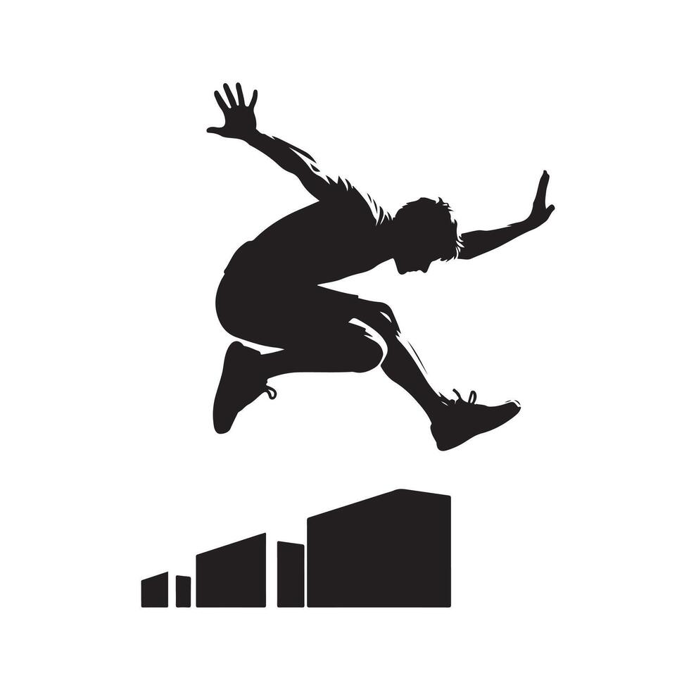PARKOUR Silhouette Graphic Illustration vector
