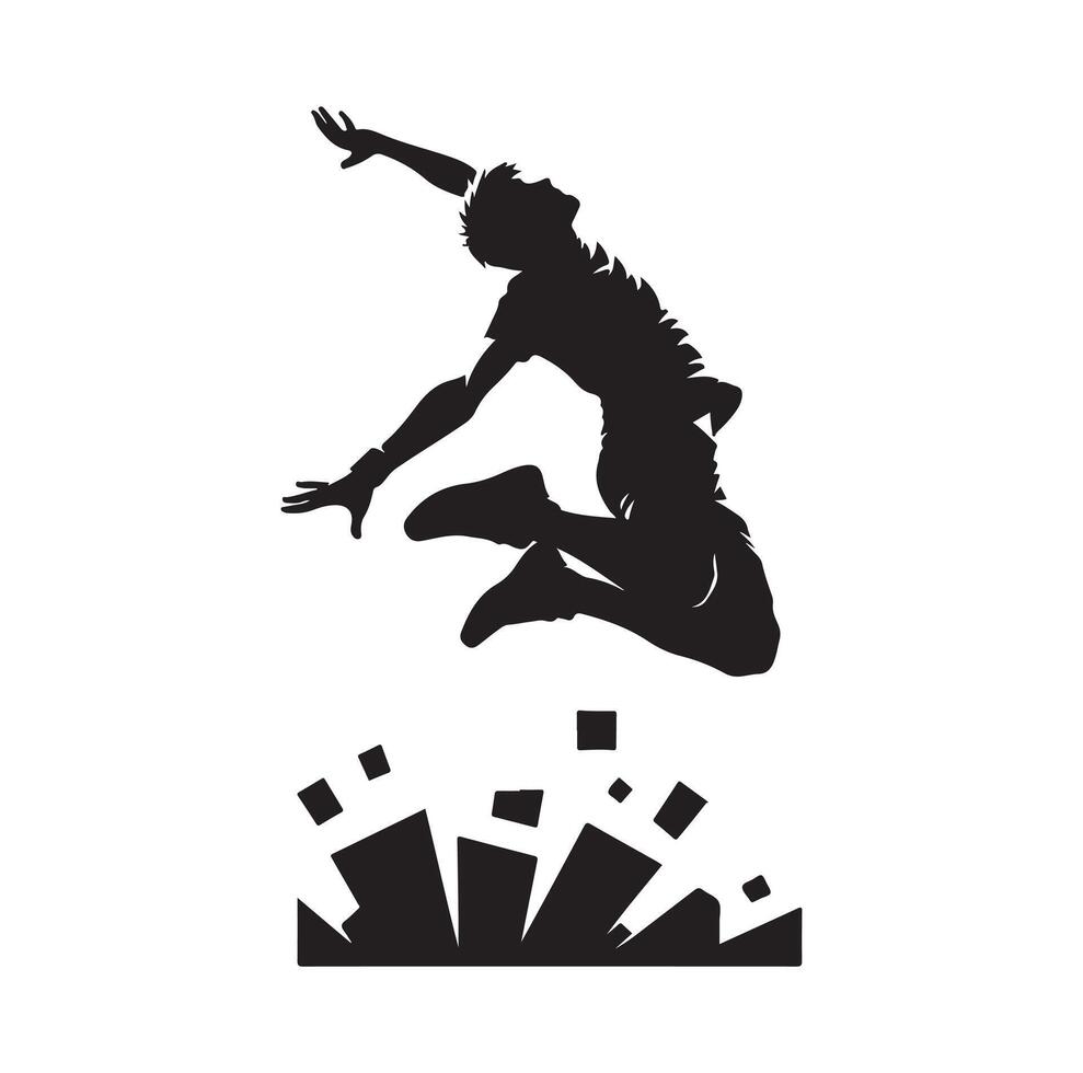 PARKOUR Silhouette Graphic Illustration vector