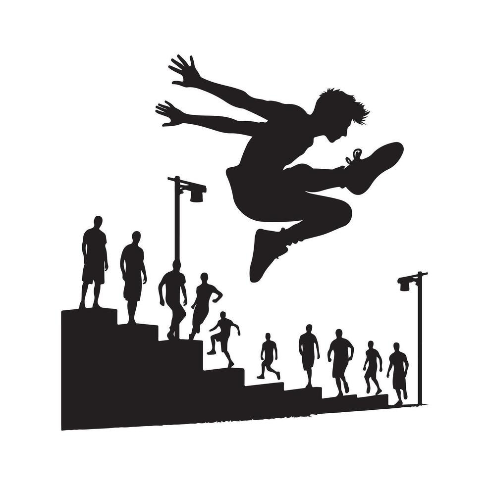 PARKOUR Silhouette Graphic Illustration vector