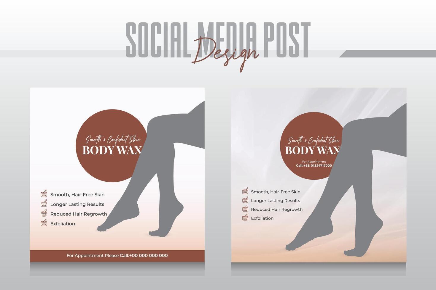 spa social media post design template vector