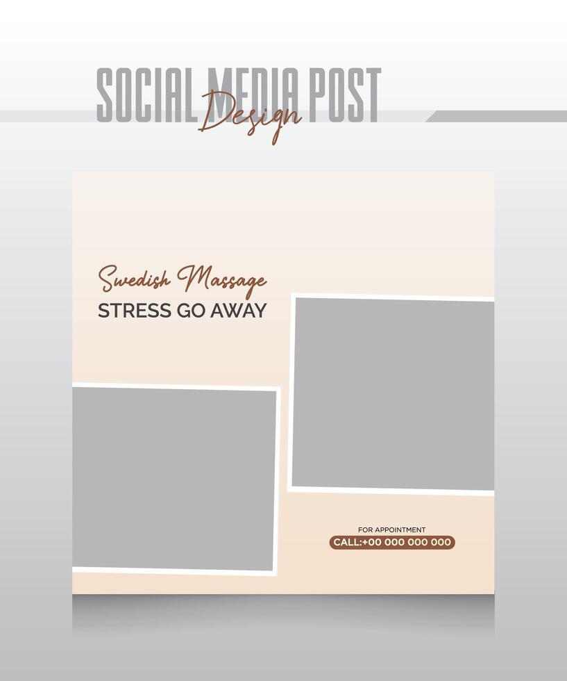 spa social media post design template vector