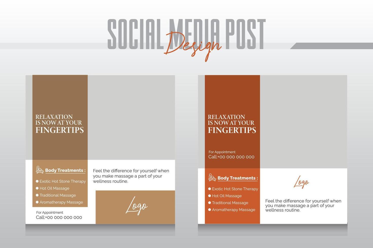 spa social media post design template vector