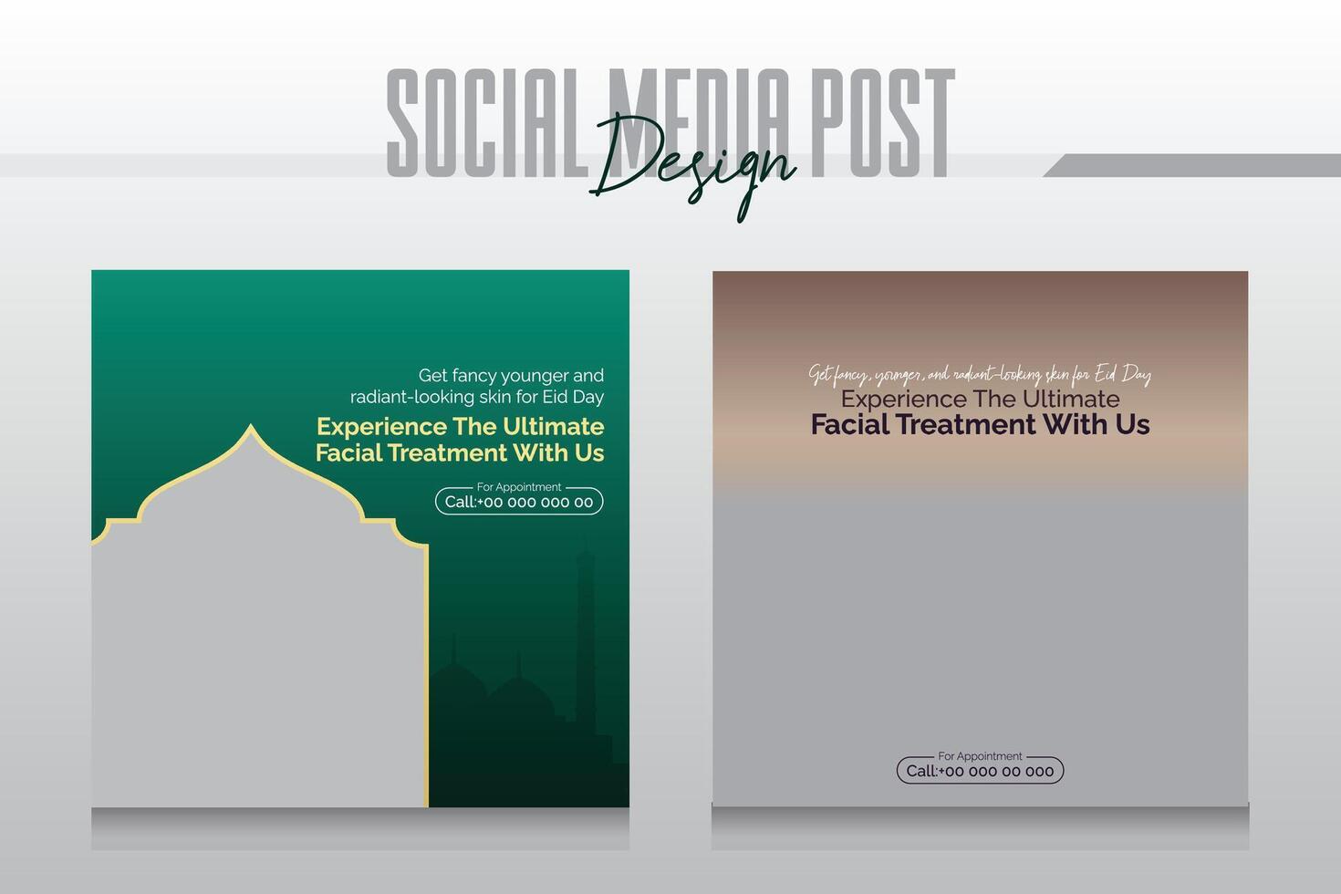 spa social media post design template vector