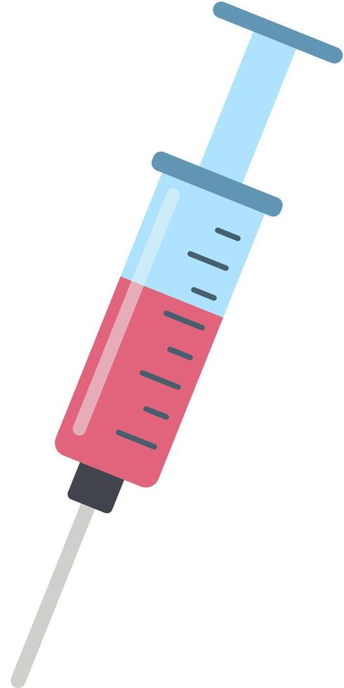 Syringe flat illustration isolated on white background. vector