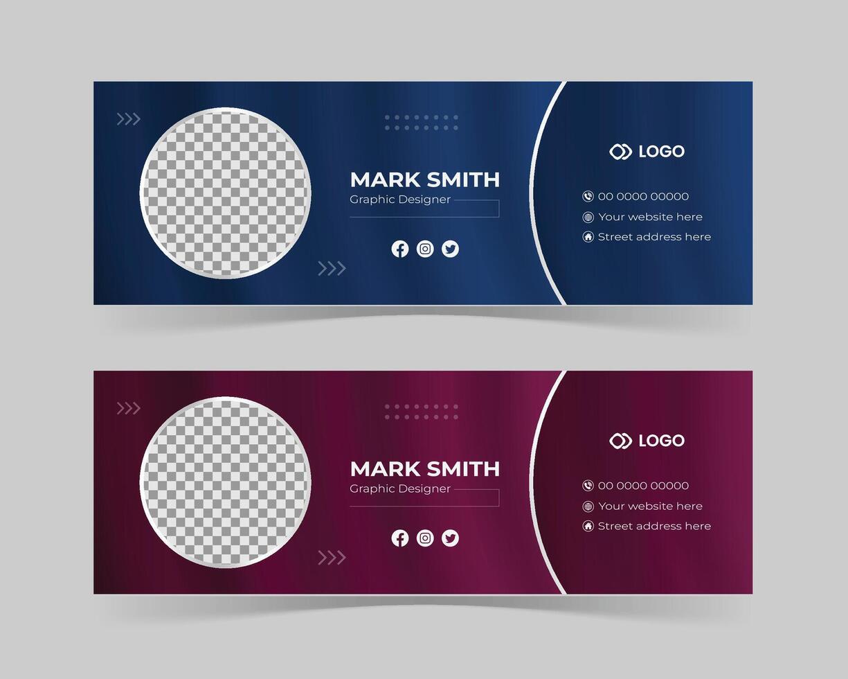 Modern business email signature template design vector