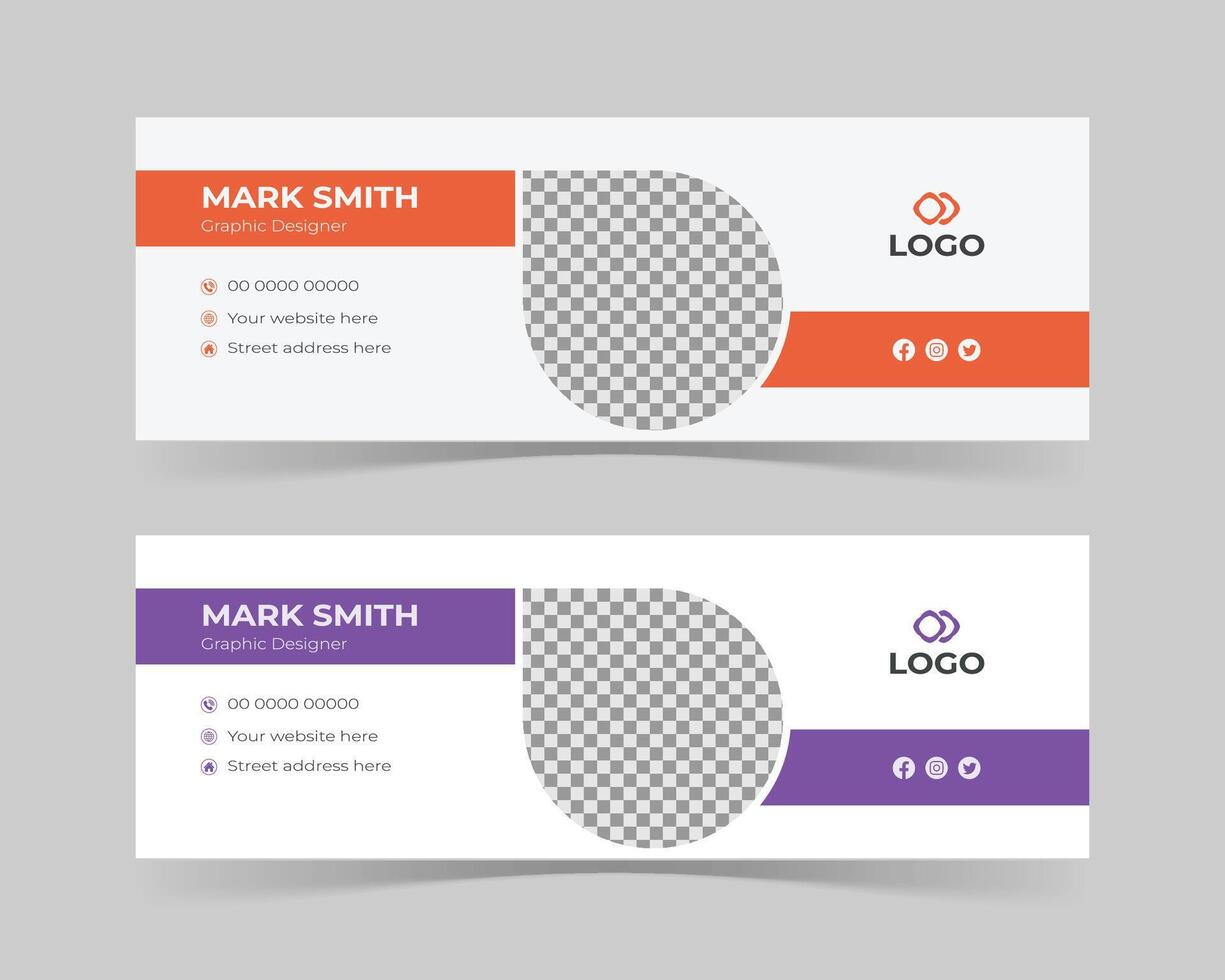 Modern business email signature template design vector