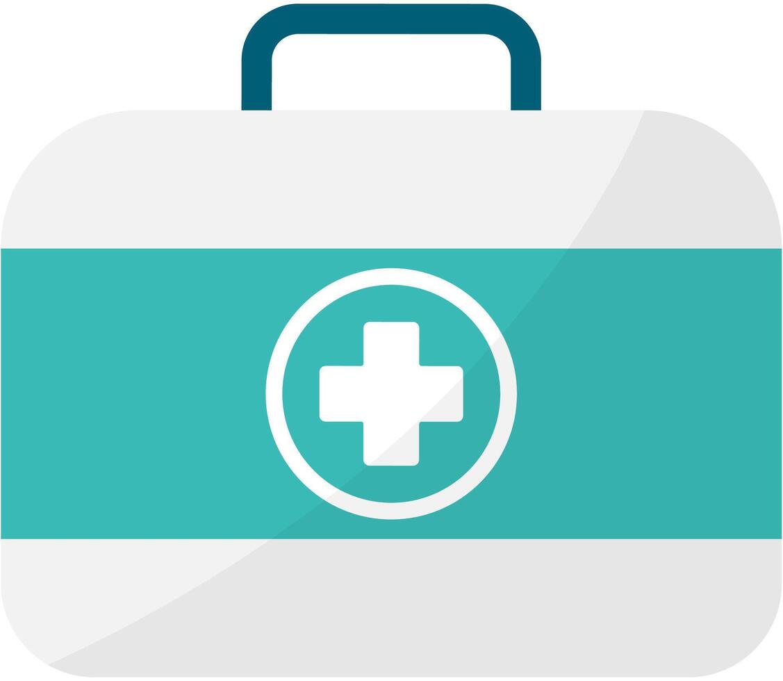 Flat illustration of first aid kit box isolated on white background. vector