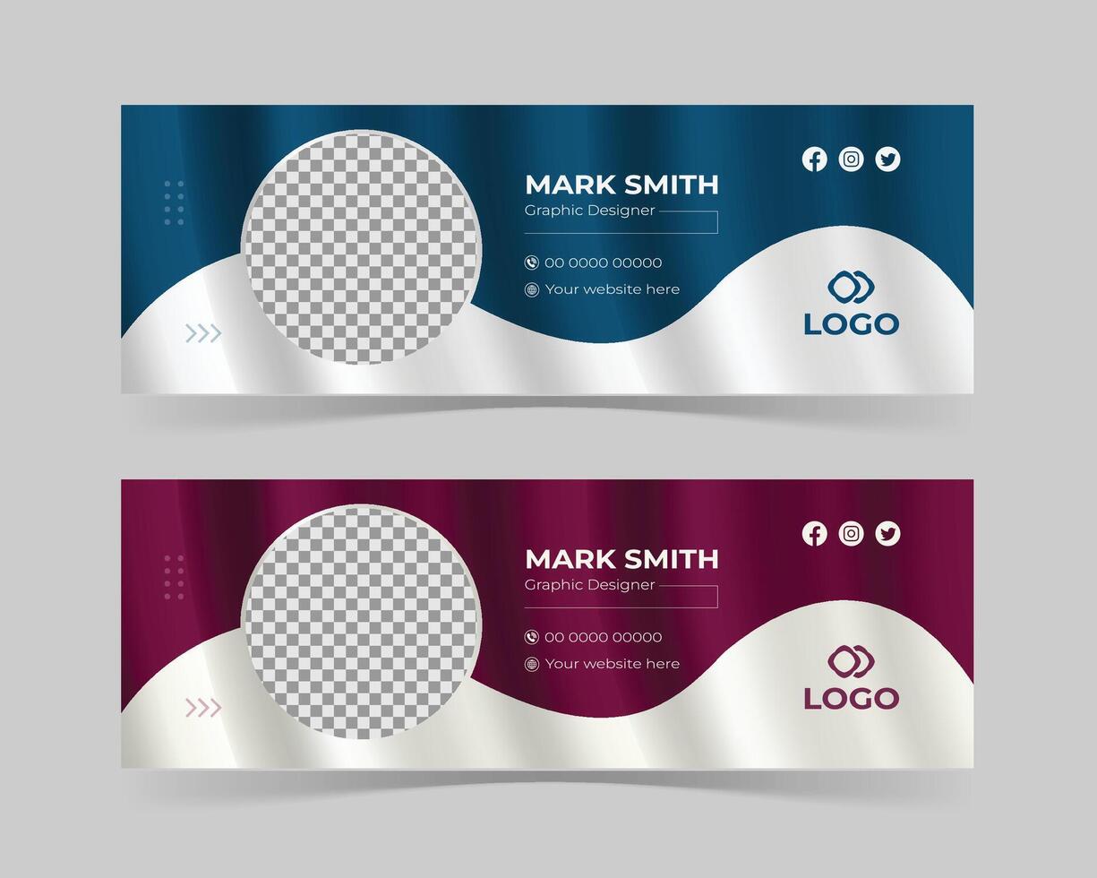 Modern business email signature template design vector