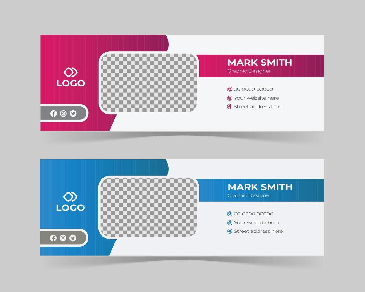 Modern business email signature template design vector
