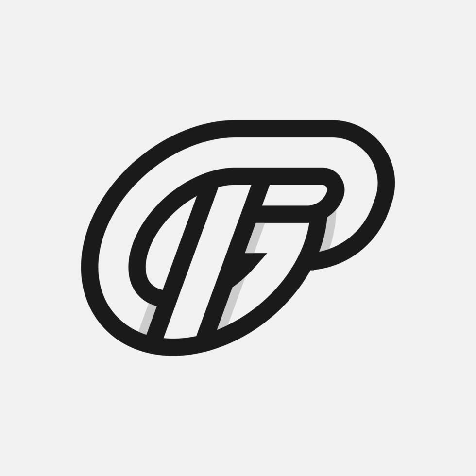 Letter GP or PG Logo, Monogram Logo letter G with P combination, design logo template element, illustration vector