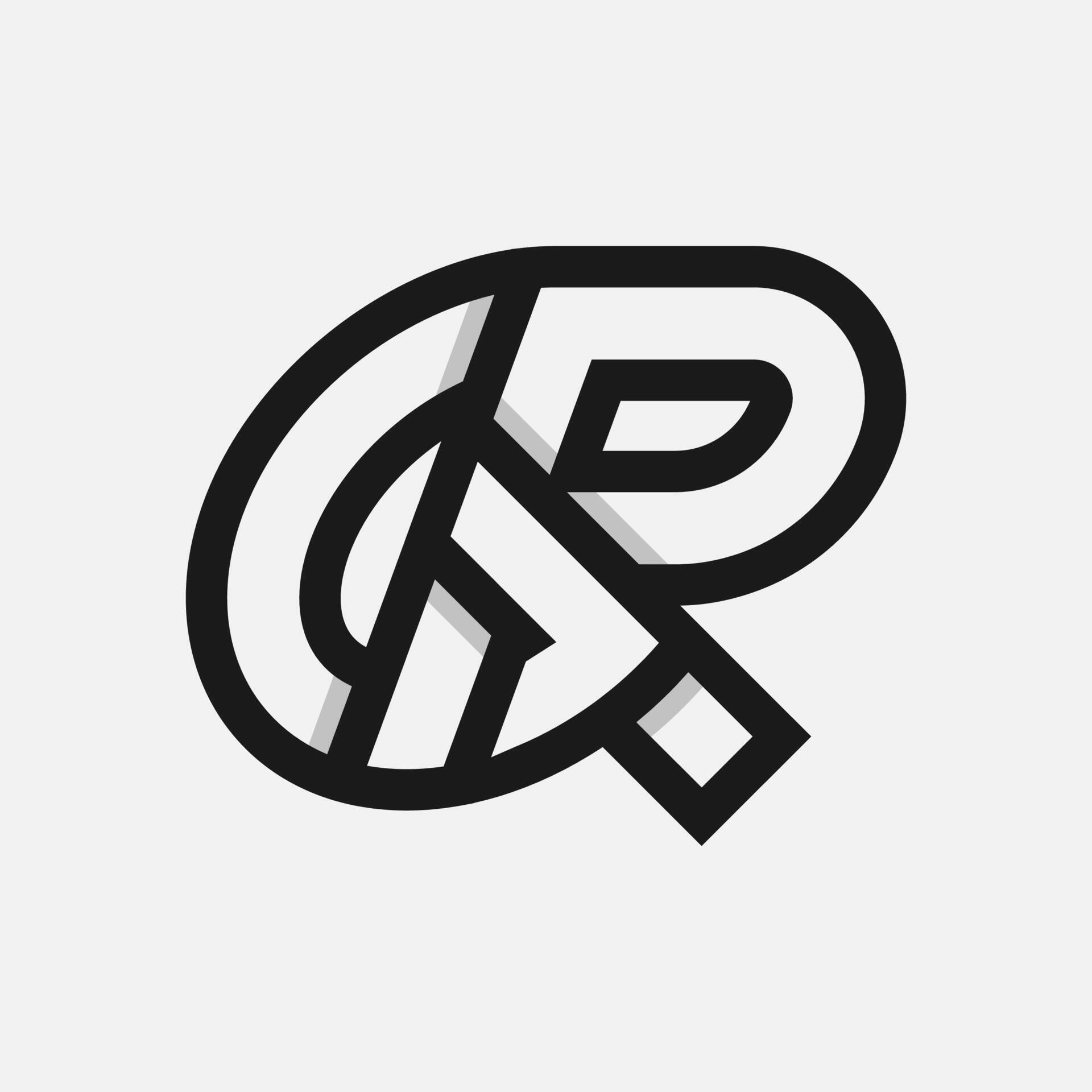 Letter GR or RG Logo, Monogram Logo letter G with R combination, design
