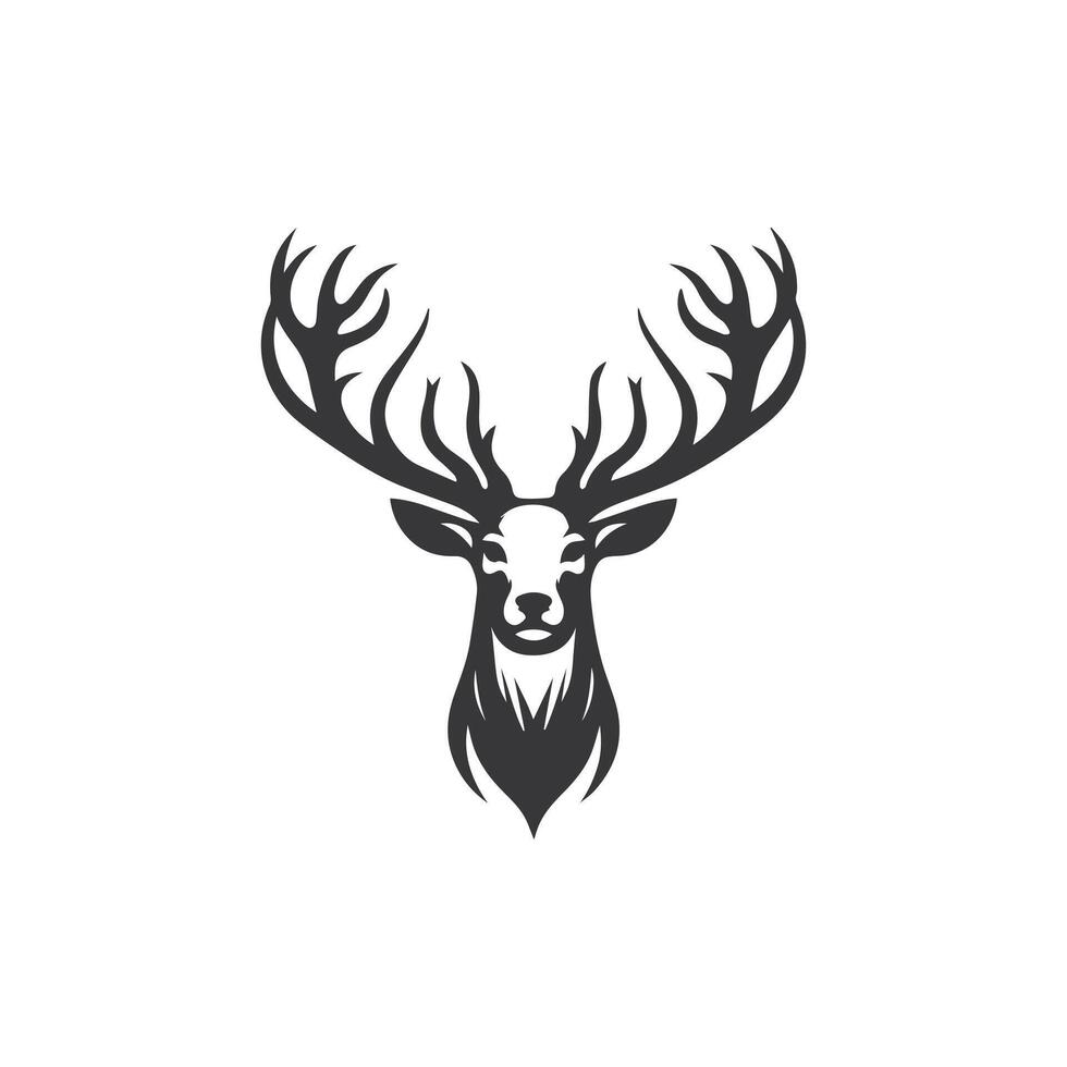 deer head silhouette on white background vector
