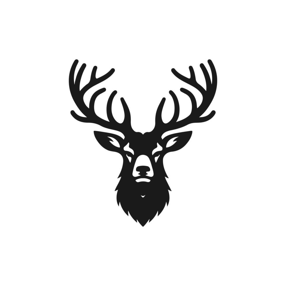 deer head silhouette on white background vector