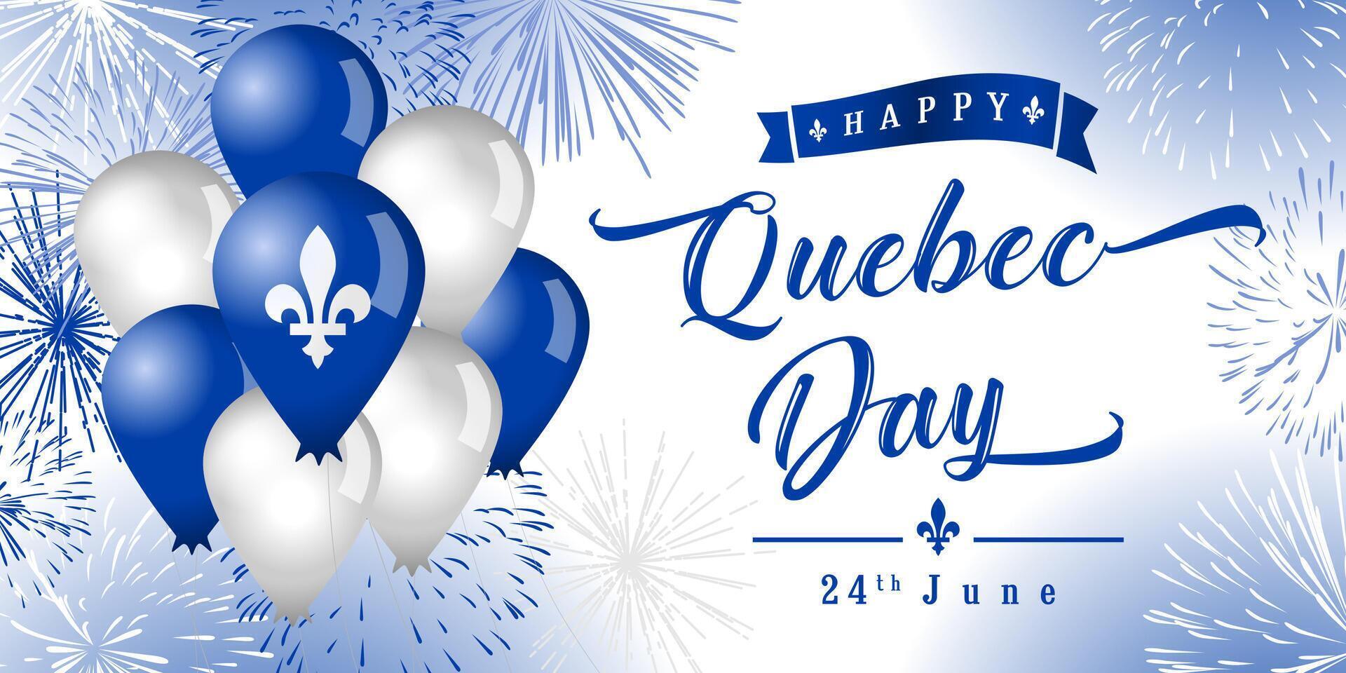 Happy Quebec Day creative greetings. vector