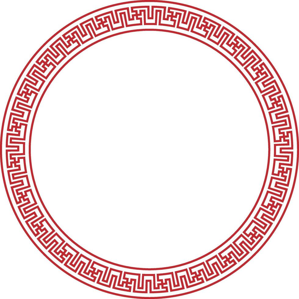 Chinese Circle Pattern. Tradition asian pattern on round frame. vector