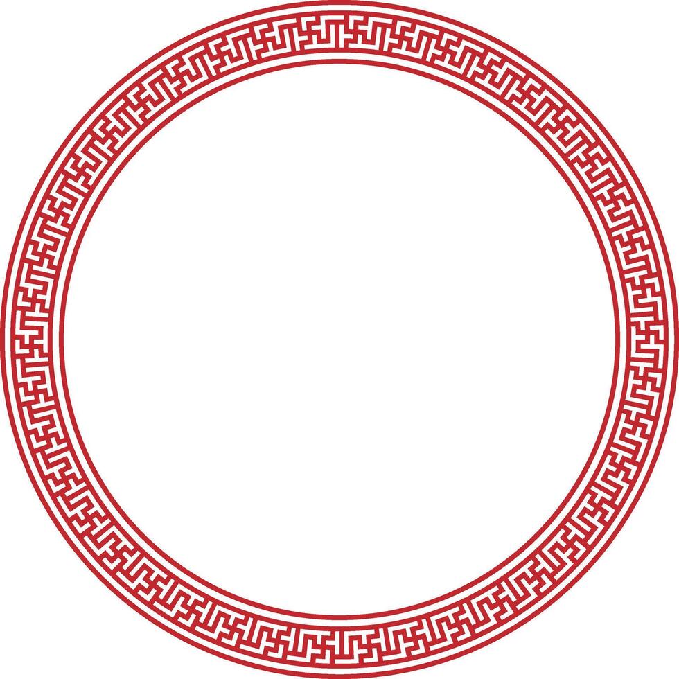 Chinese Circle Pattern. Tradition asian pattern on round frame. vector