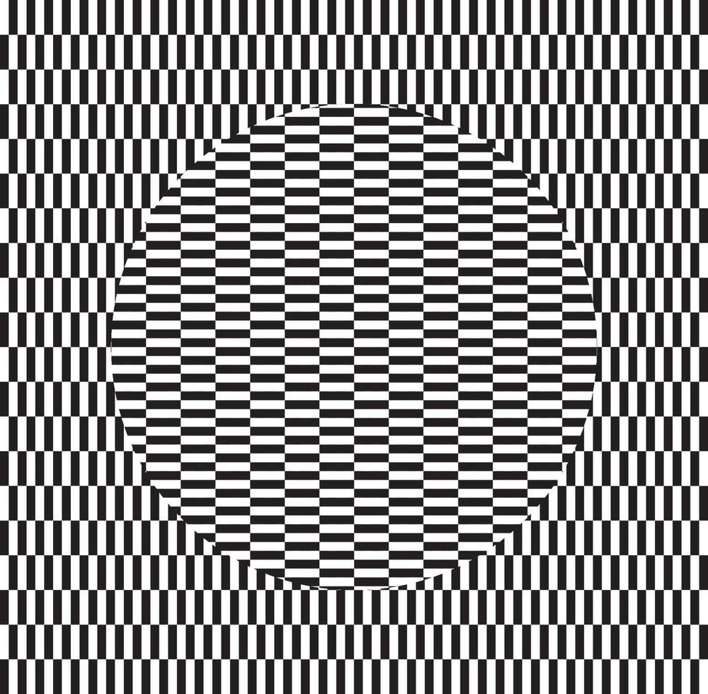 Optical illusion of torsion and rotation movement. Dynamic effect. vector