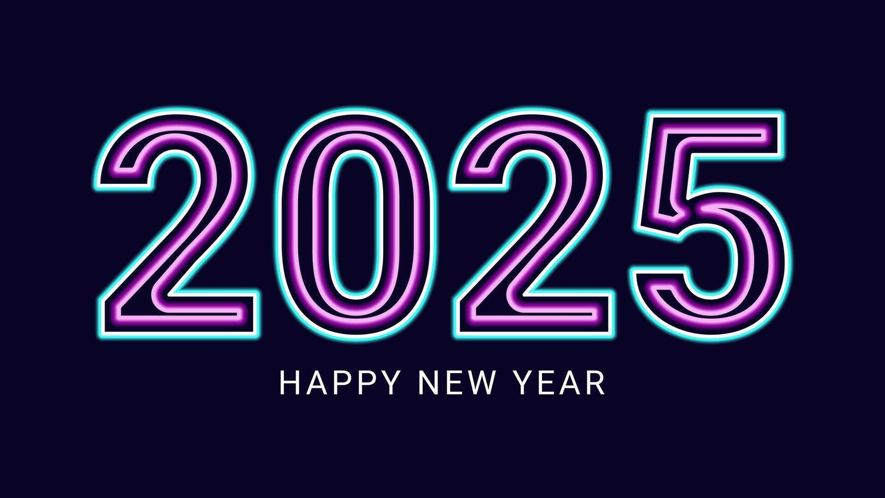 2025 new year asian chinese. Digit design. Happy new year text design template gold color. Neon numbers. For postcard calendar banner web page. illustration. vector