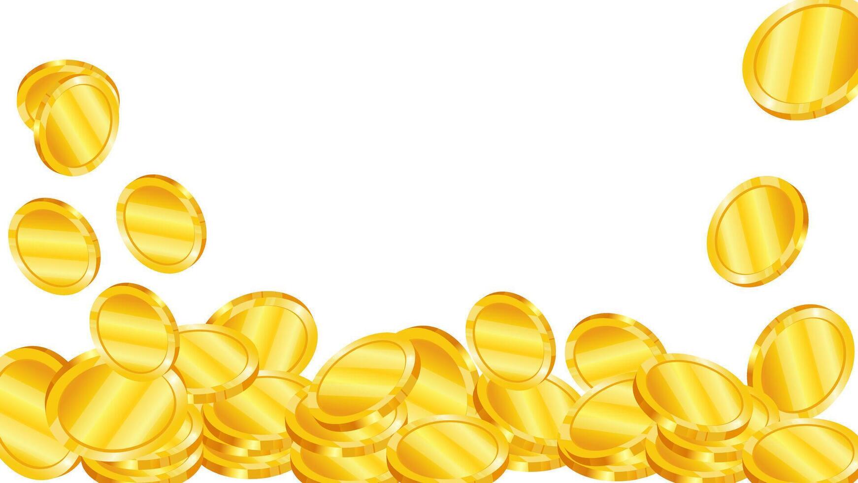 Gold coins in 3d style realistic illustration. Banner design for bank and financial sector. vector