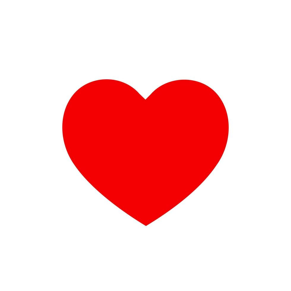 Valentine red heart icon. Heart shape Isolated on white background. vector