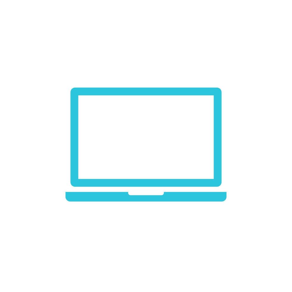Laptop icon, Portable computer. Isolated on white background. From blue icon set vector