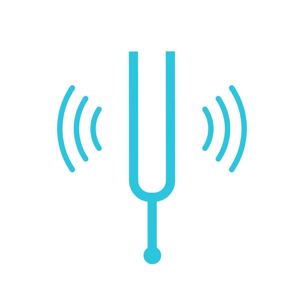 Resonance tuning fork icon. Isolated on white background. From blue icon set. vector