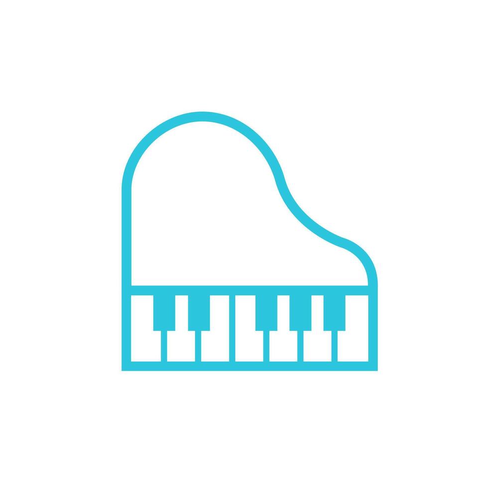 Piano icon isolated on white background. From blue icon set. vector