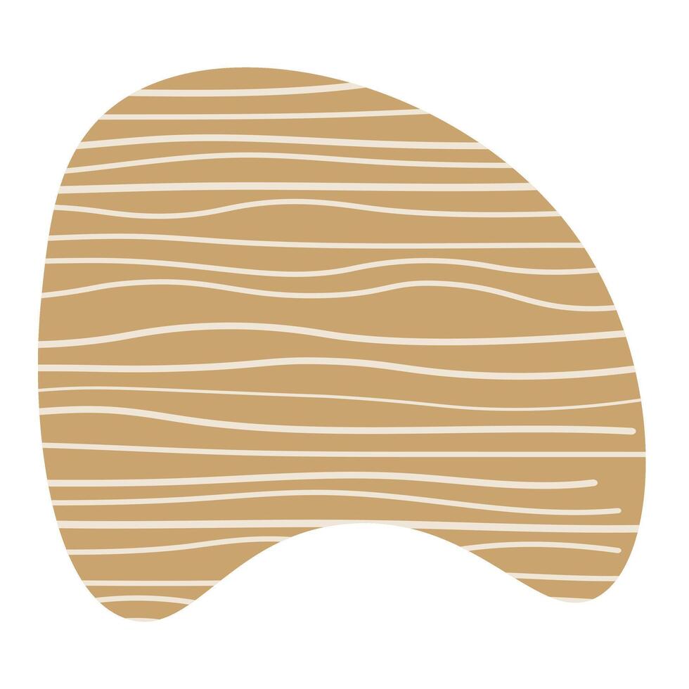 boho abstract shape with strip line texture clipart element vector