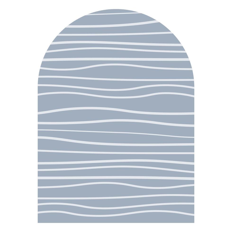 boho abstract shape with strip line texture clipart element vector