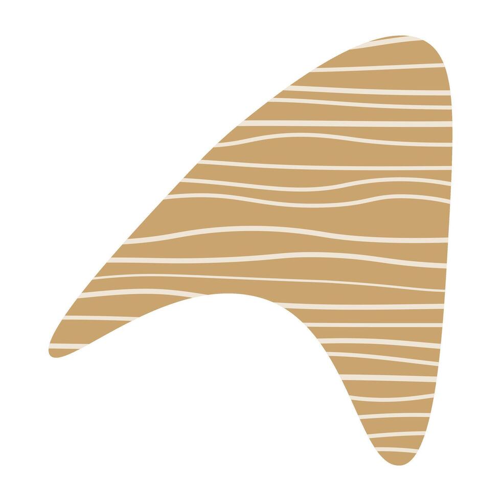 boho abstract shape with strip line texture clipart element vector