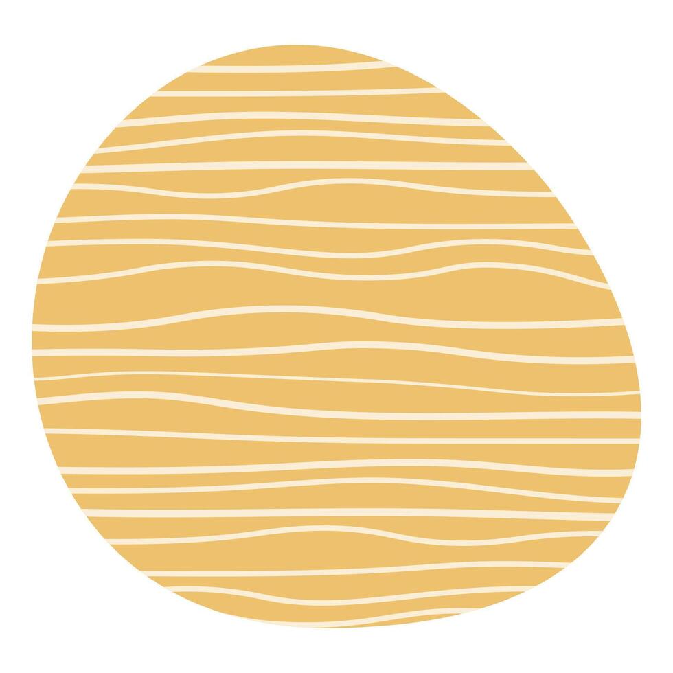 boho abstract shape with strip line texture clipart element vector