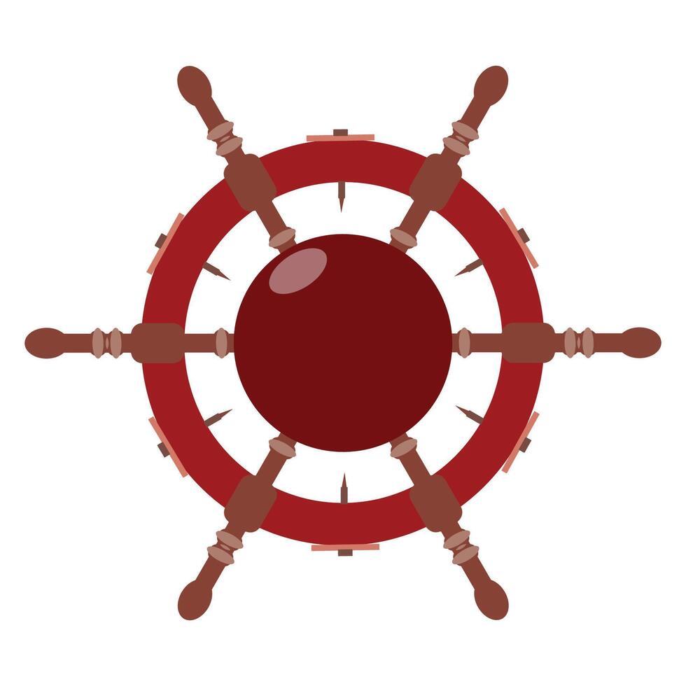 Ship Steering Wheel Illustration vector