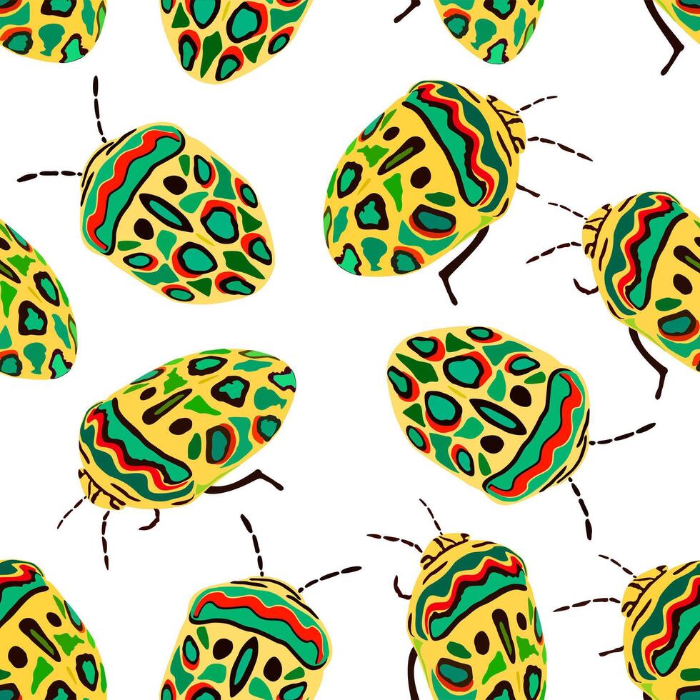 seamless pattern with picasso bugs vector