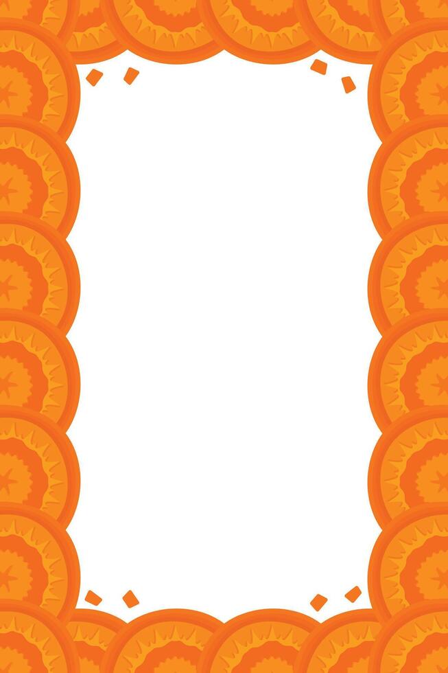 Cute cartoon carrot frame. Vegetable carrot border vector