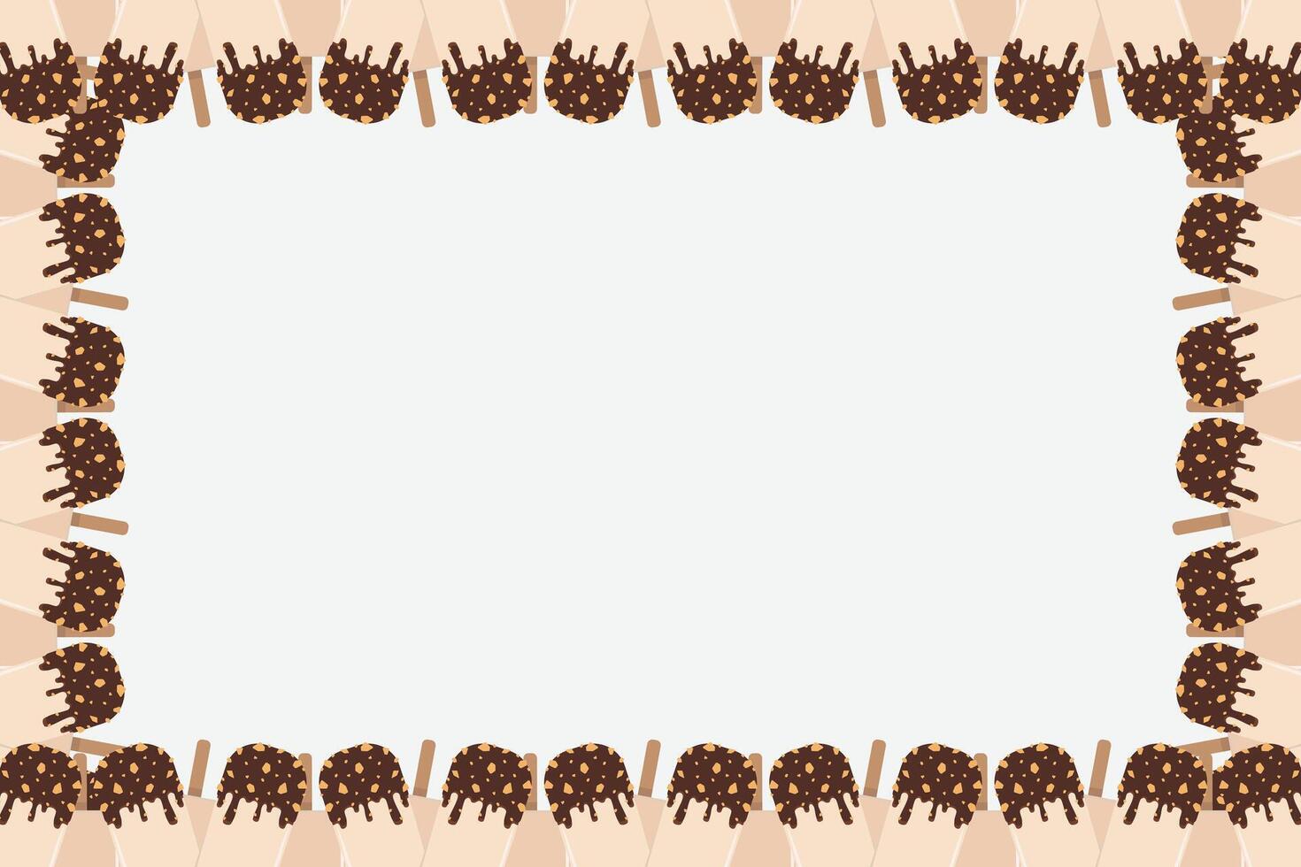 Cartoon ice cream border. Sweet icecream frame. Copy space vector