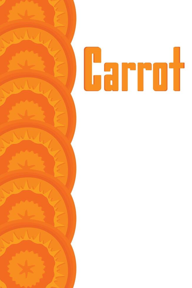 Cute cartoon carrot frame. Vegetable carrot border vector