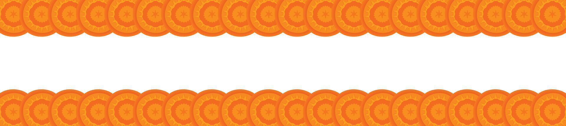 Cute cartoon carrot frame. Vegetable carrot border vector