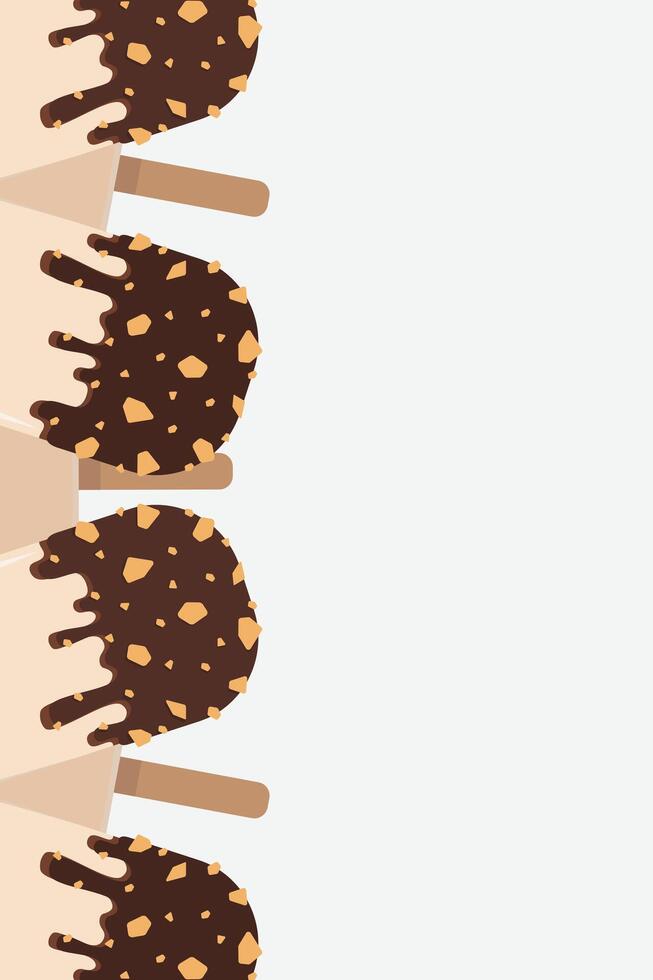 Cartoon ice cream border. Sweet icecream frame. Copy space vector