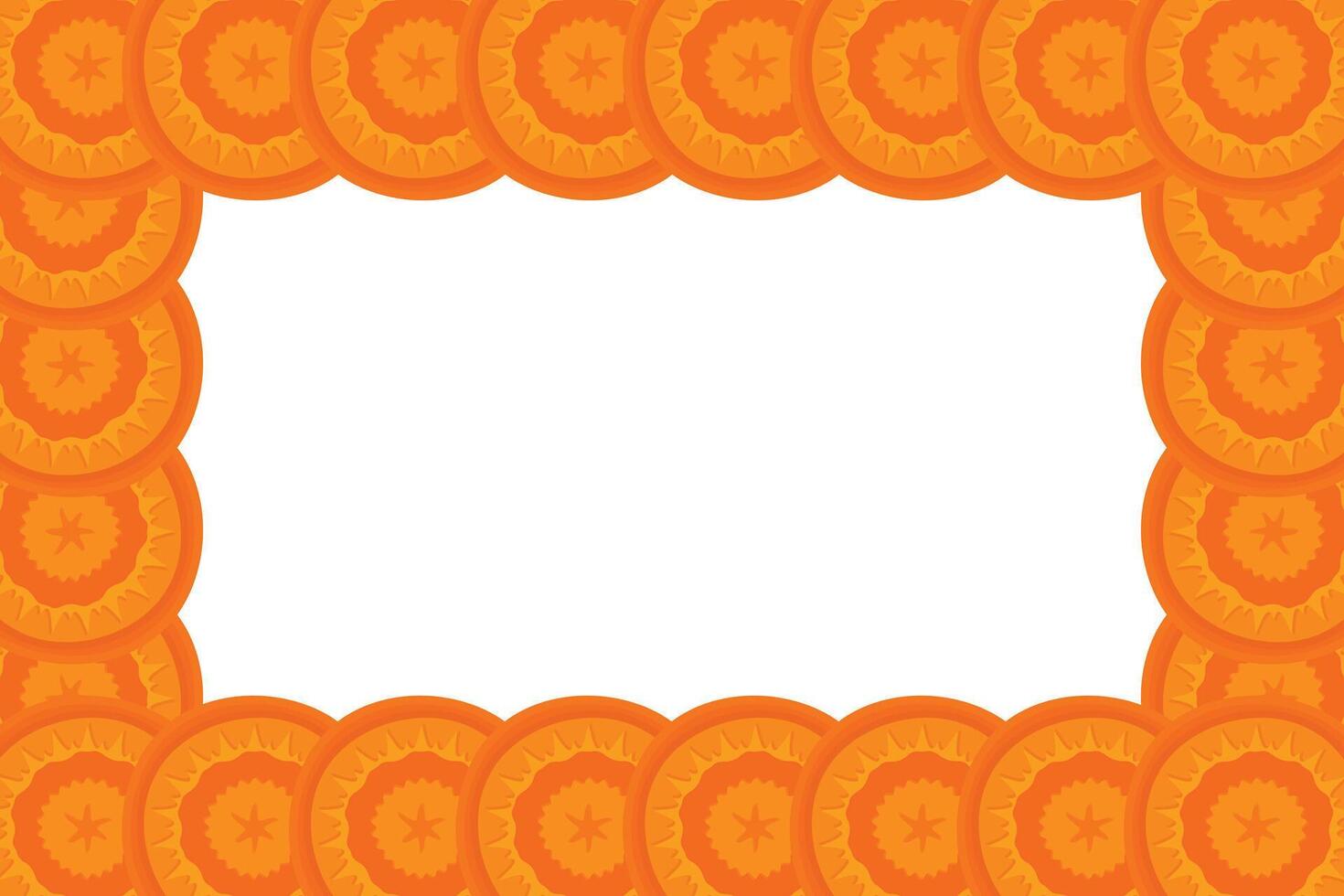 Cute cartoon carrot frame. Vegetable carrot border vector