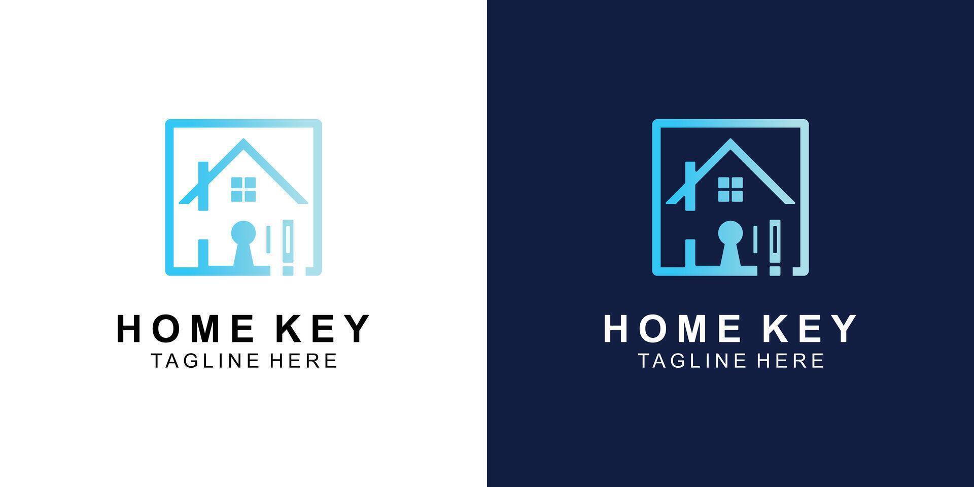 Simple home and key logo design with modern style , premium vector