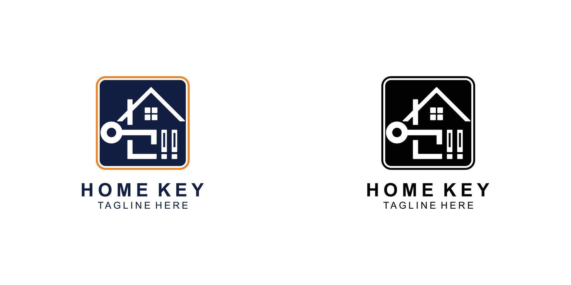 Simple home and key logo design with modern style , premium vector