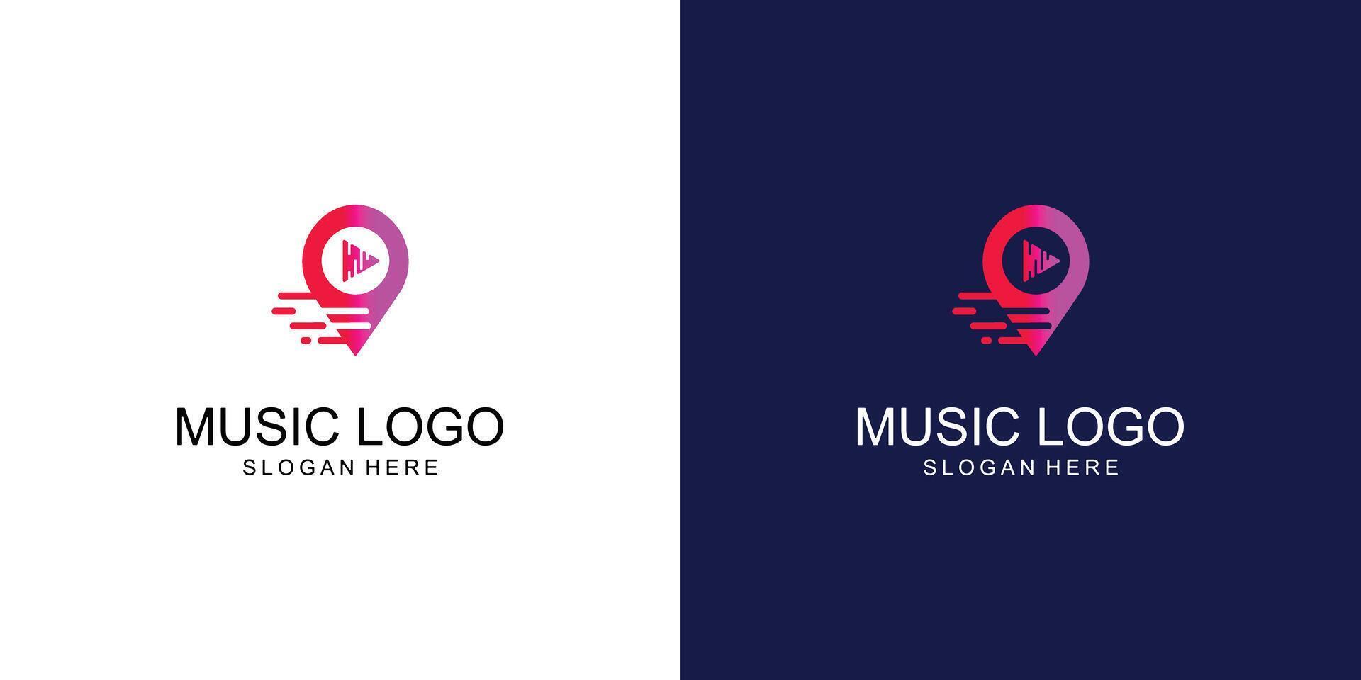 Creative music logo design with unique concept ,premium vector