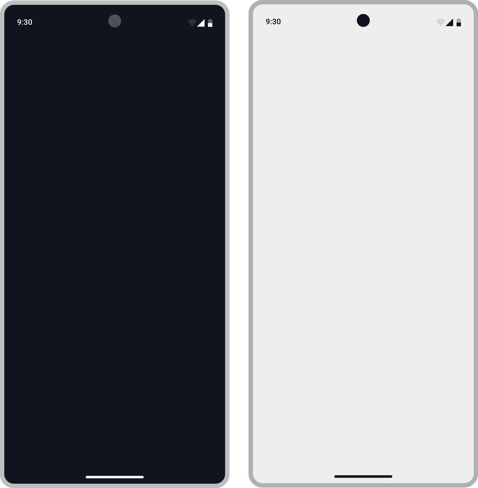 Realistic flat mock-up smartphone white and black with blank screen isolated on white background. Mockup with phone OS UI and drop notch vector