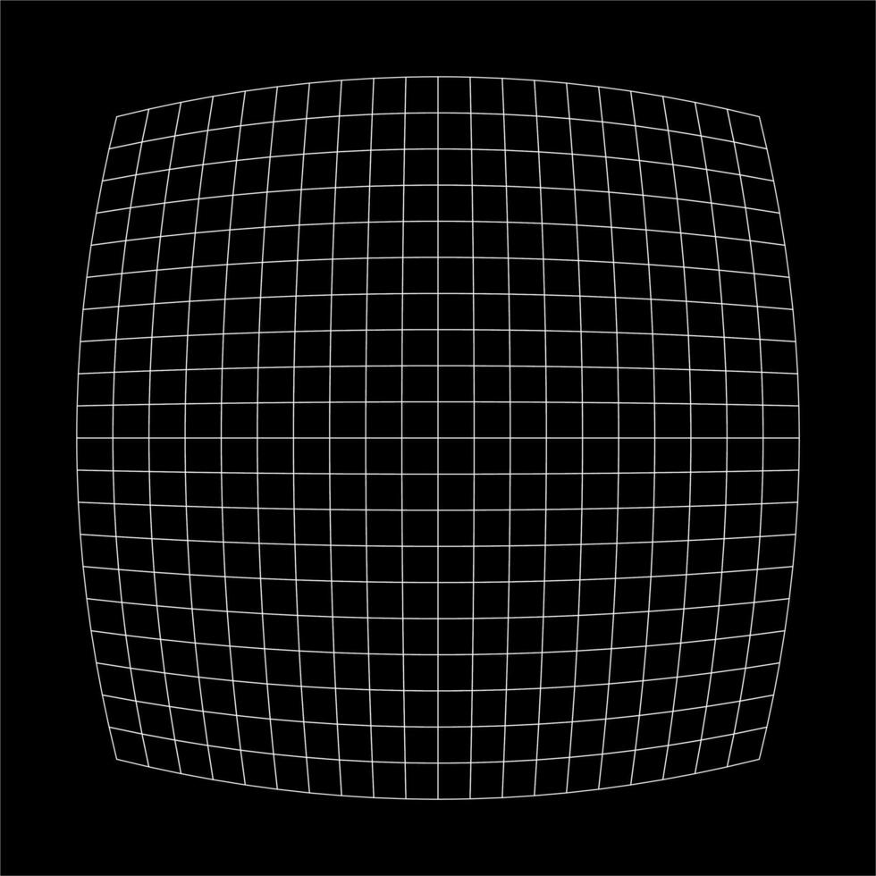 Abstract wavy 3d mesh on a black background. Geometric dynamic wave 3d technology wireframe illustration. vector