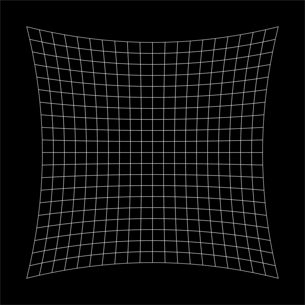Abstract wavy 3d mesh on a black background. Geometric dynamic wave 3d technology wireframe illustration. vector