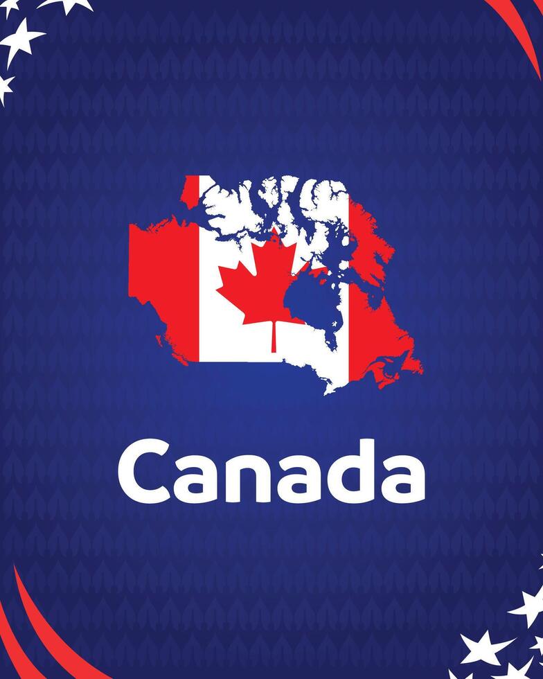 Canada Flag Map American Football USA 2024 Abstract Design Logo Symbol American Football final illustration vector