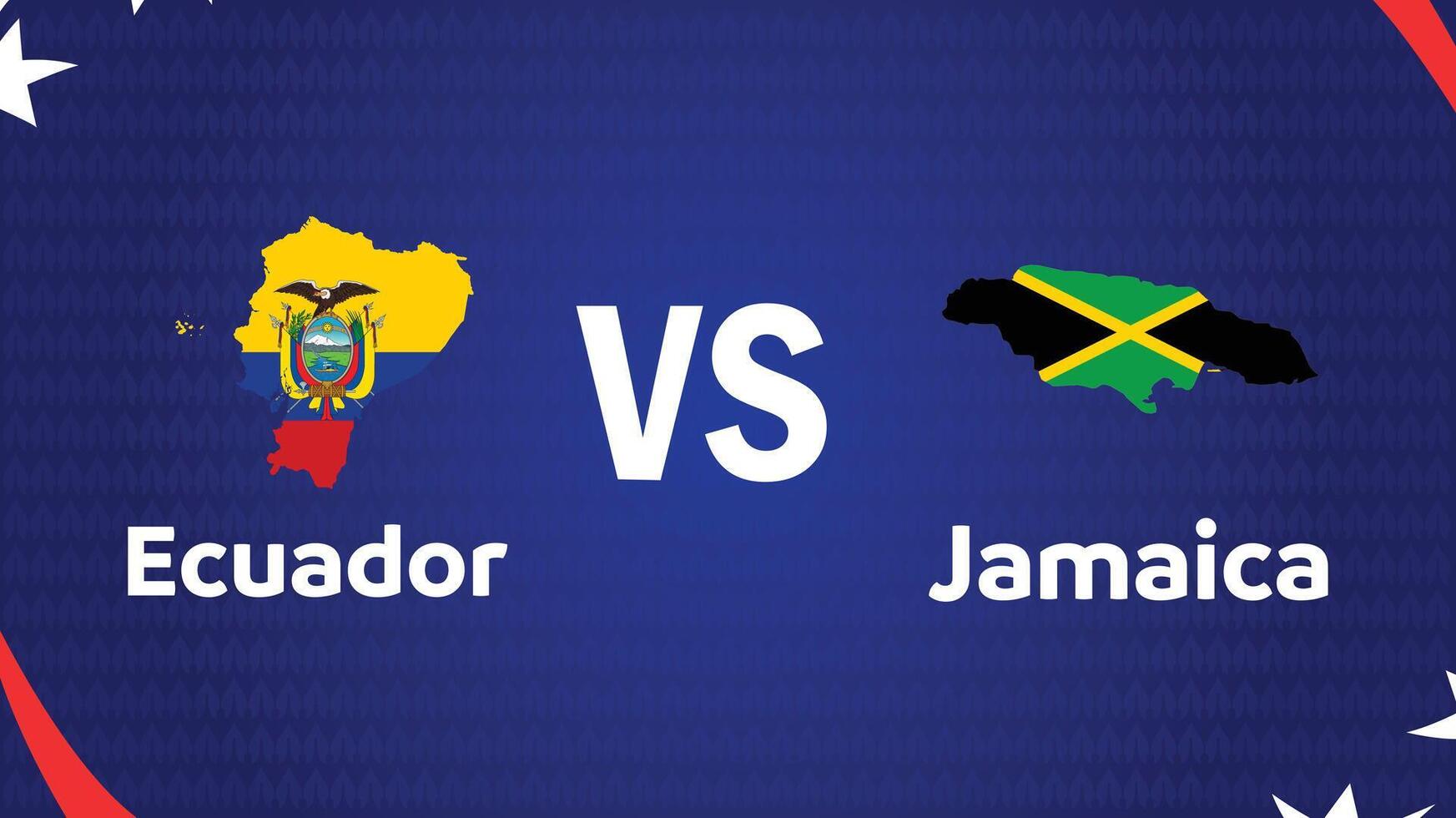 Ecuador And Jamaica Match Flag Map American Football USA 2024 Abstract Design Logo Symbol American Football final illustration vector