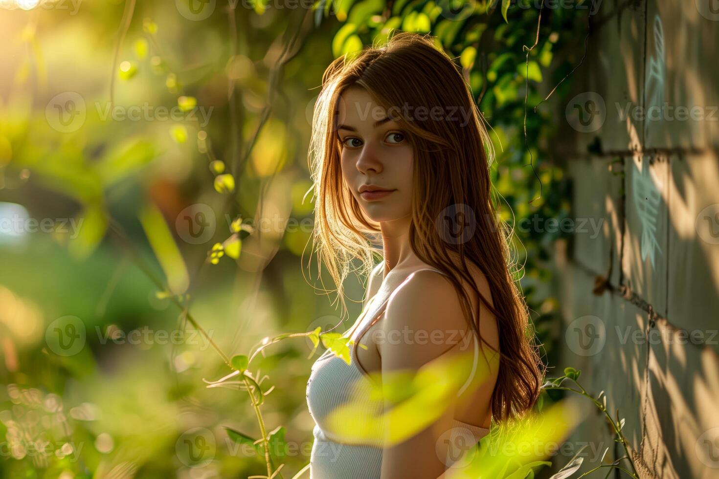 Woman in summer dress photo