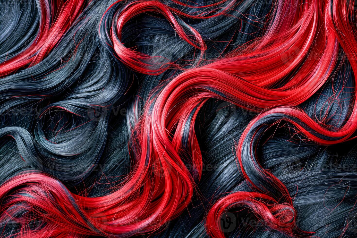 Red and black reflective hair texture photo