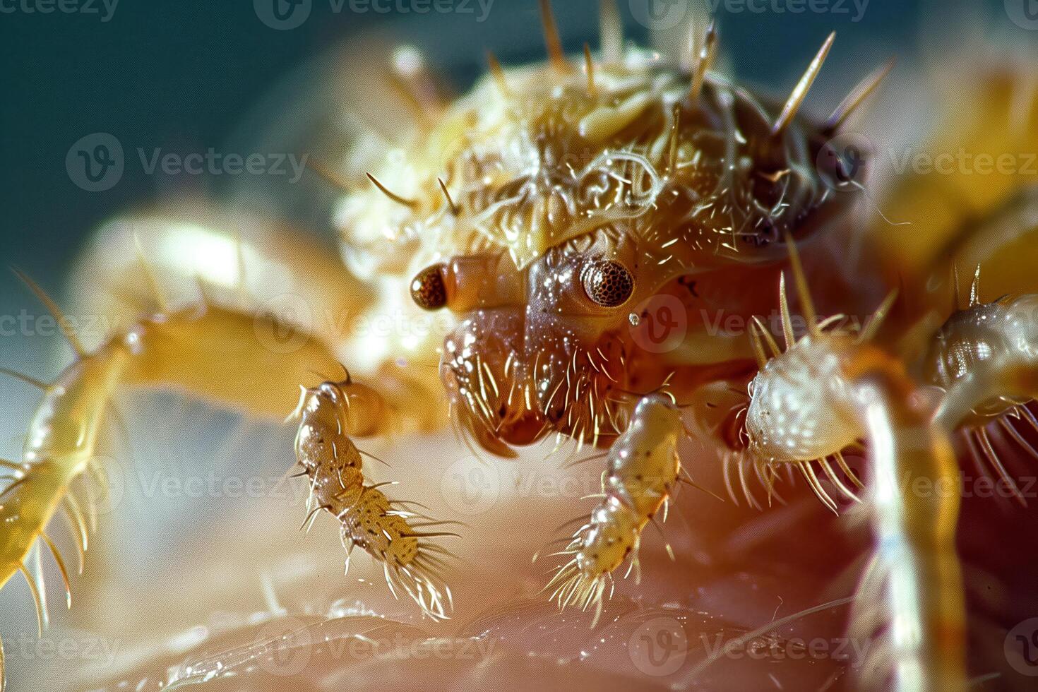 Close-up of mite on skin photo
